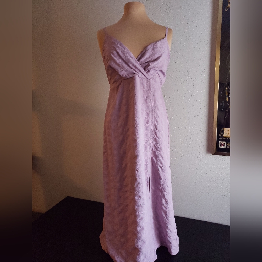 Light Lilac/Mauve Elegant Midi Dress